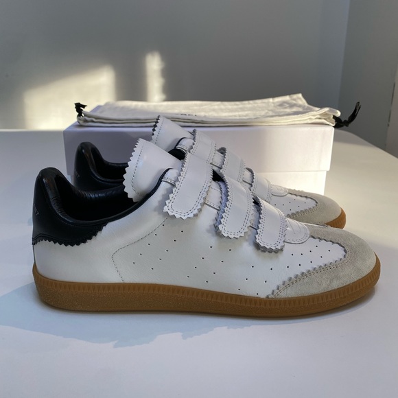 Isabel Marant Beth Sneaker in White/Black/Gum Sole sz 41 New in Box - Picture 3 of 9